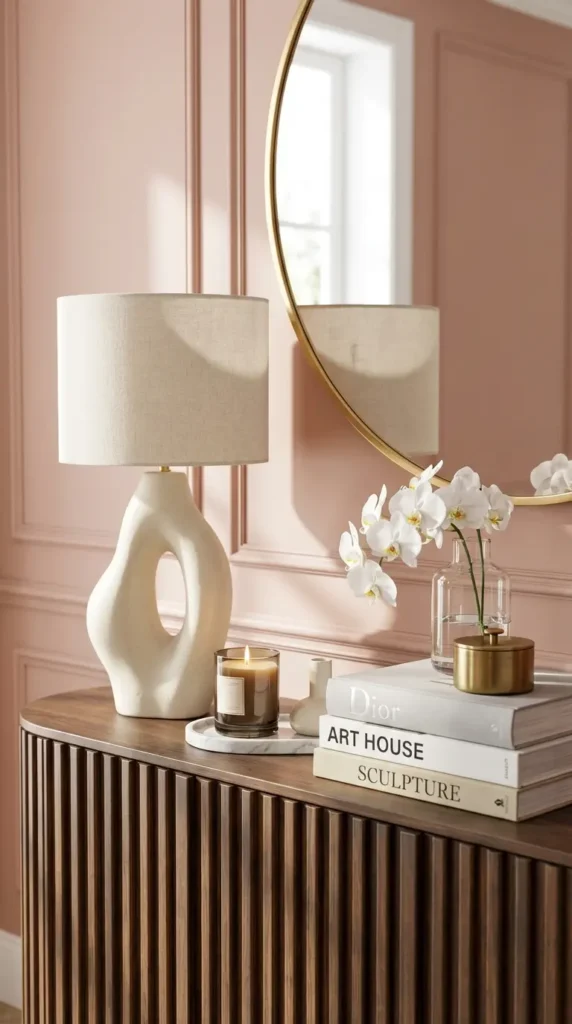 Sculptural Statement Lamp as the Entryway Focal Point