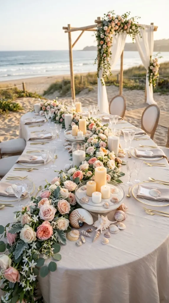 Seashell and Sand Centerpieces