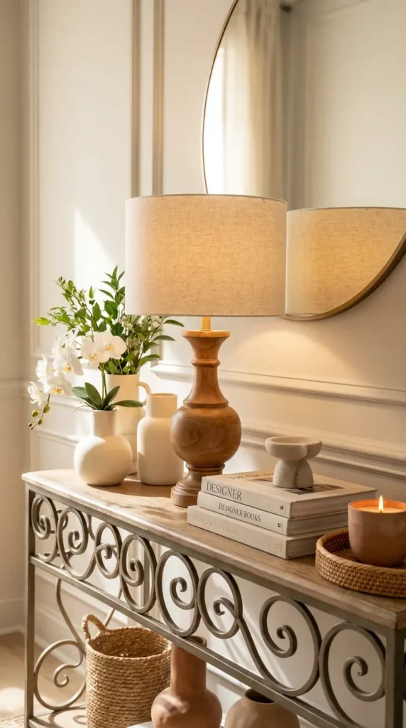 Soft Linen Shade Lamp with Warm Neutral Styling