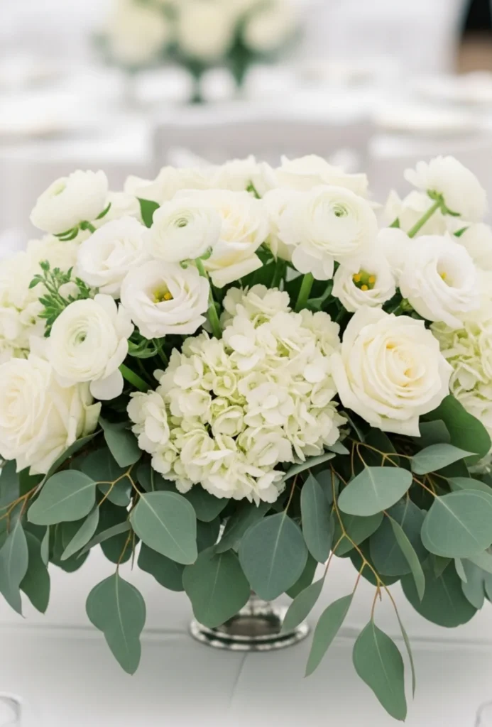 Soft White Florals With Eucalyptus