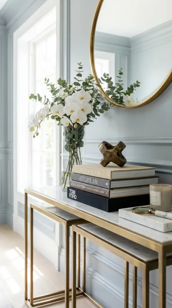 Stack of Design Books With Small Art Object