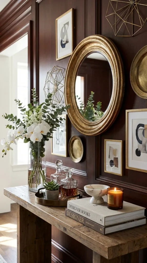 Statement Mirror With Artistic Wall Decor