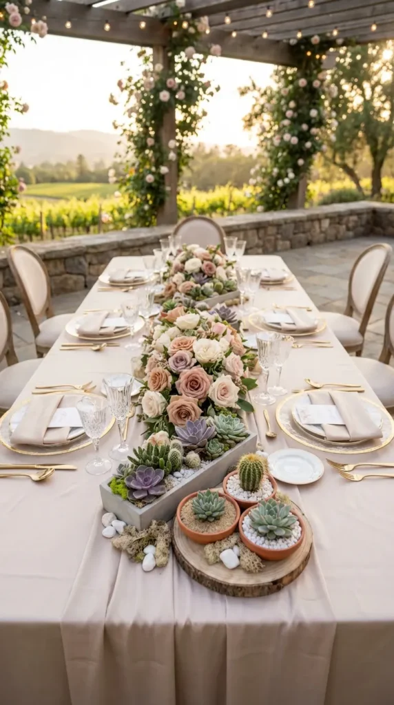 Succulent and Cactus Garden Centerpieces