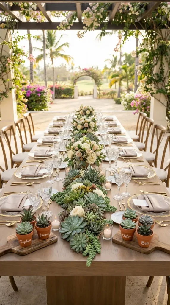 Succulent Place Card Favors for Guests
