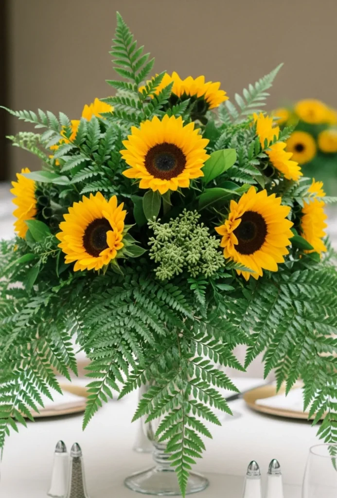 Sunflower + Fern Greenery Blend
