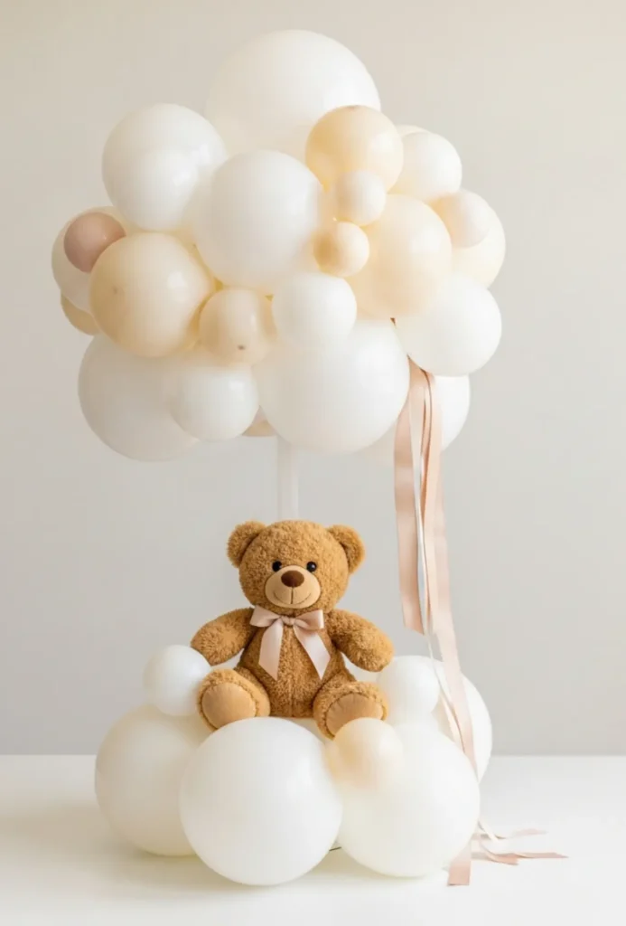 Teddy Bear and Balloon Cloud Centerpieces