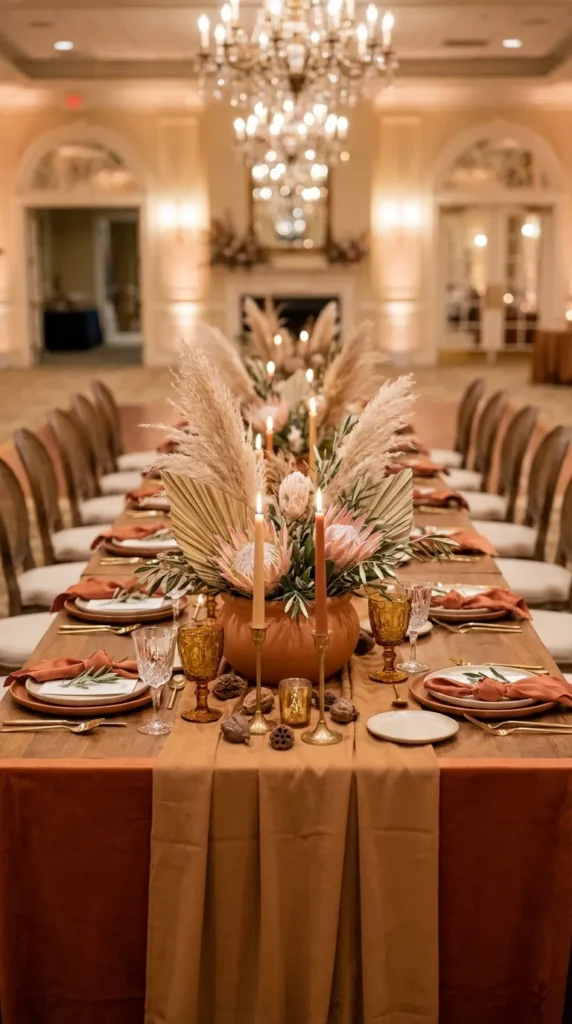 Terracotta and Earth-Tone Wedding Table Decor