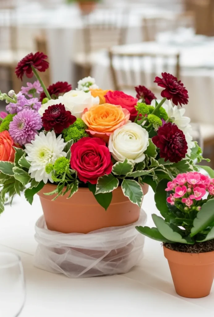 Terracotta Pot Floral Centerpieces