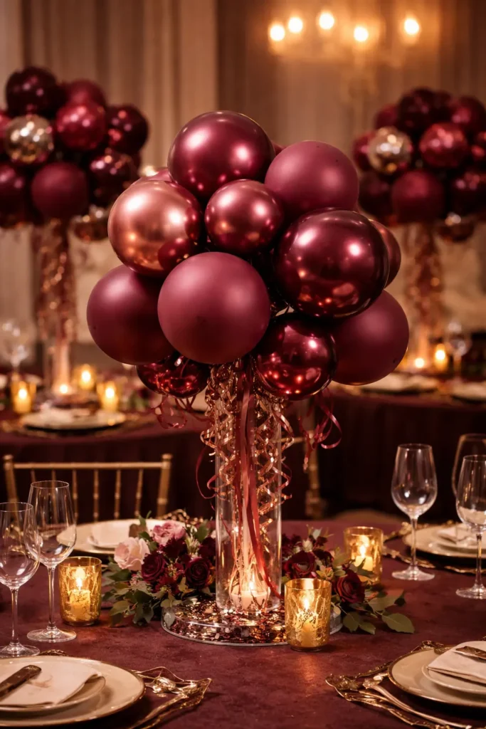 Textured Matte and Gloss Balloon Mix Centerpieces