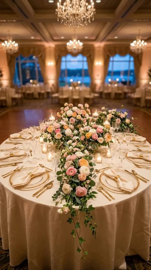Tropical Flower and Palm Leaf Centerpieces