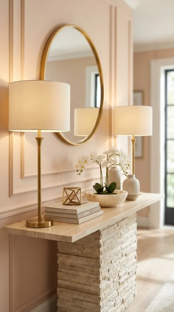 Twin Lamps for a Balanced and Symmetrical Entryway