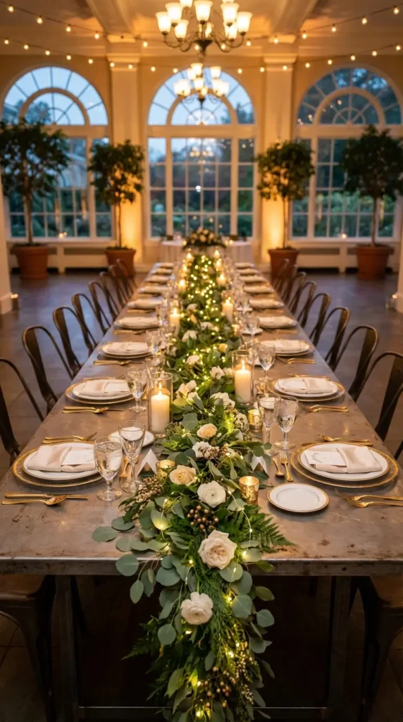 Twinkling Fairy Lights Woven Through Table Garlands