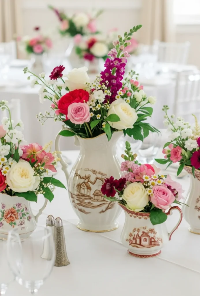 Vintage China Vase Floral Arrangements