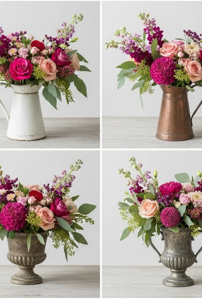 Vintage Vessel Arrangements