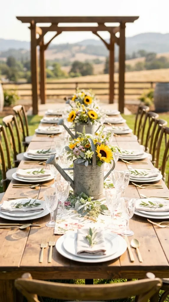 Vintage Watering Can Floral Centerpieces