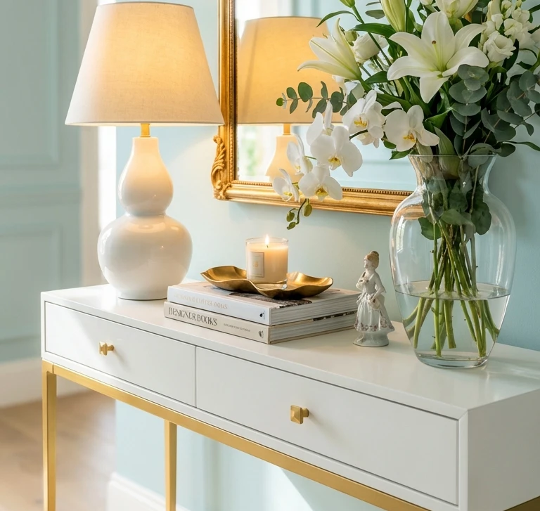 White Console Table Decor Ideas