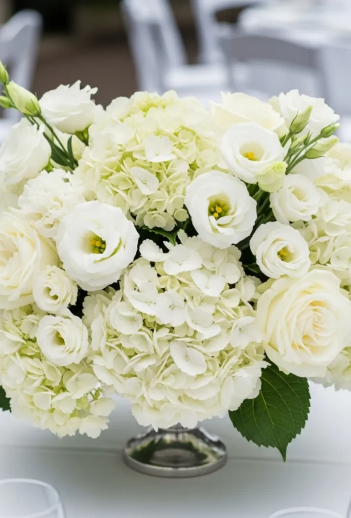 White Hydrangea + Lisianthus Clusters