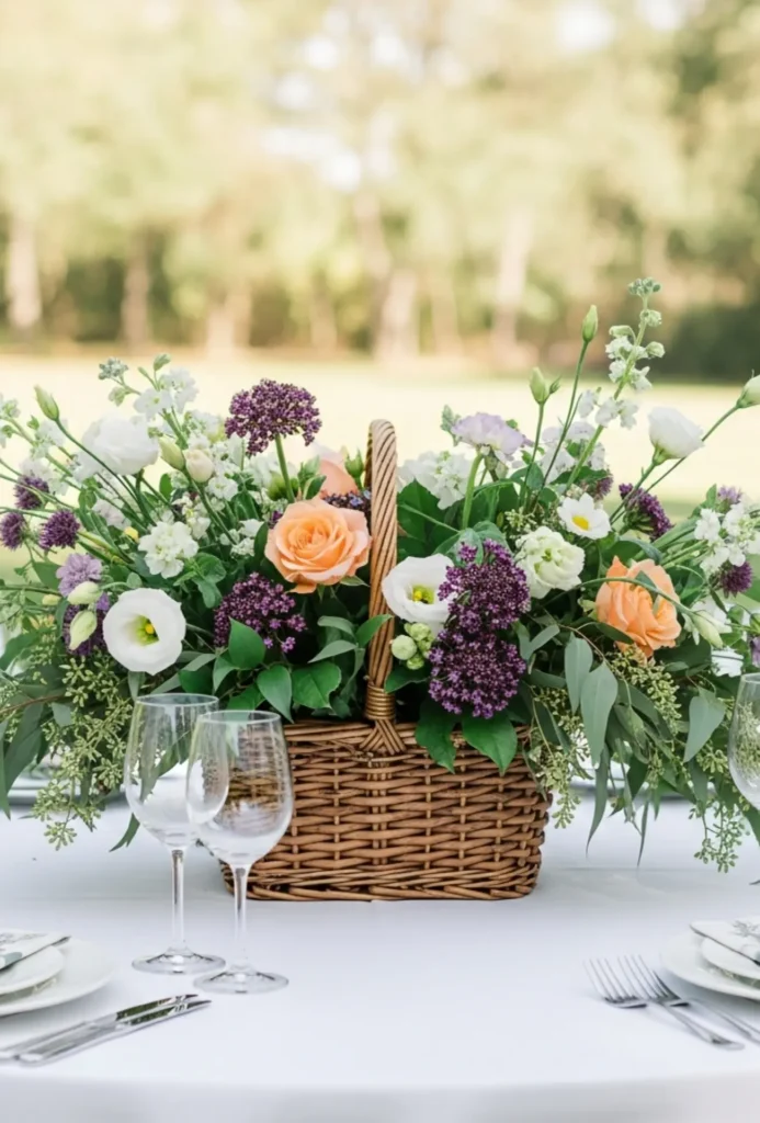 Wicker Basket Floral Centerpieces