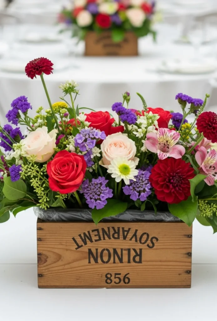 Wooden Box Floral Arrangements