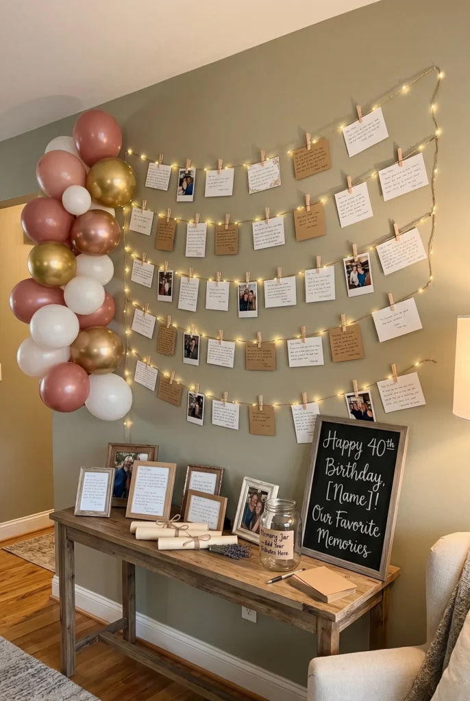 40 Things We Love About You" Memory Party