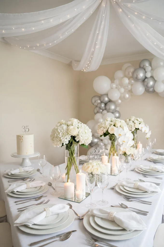 All White Chic Dinner Party