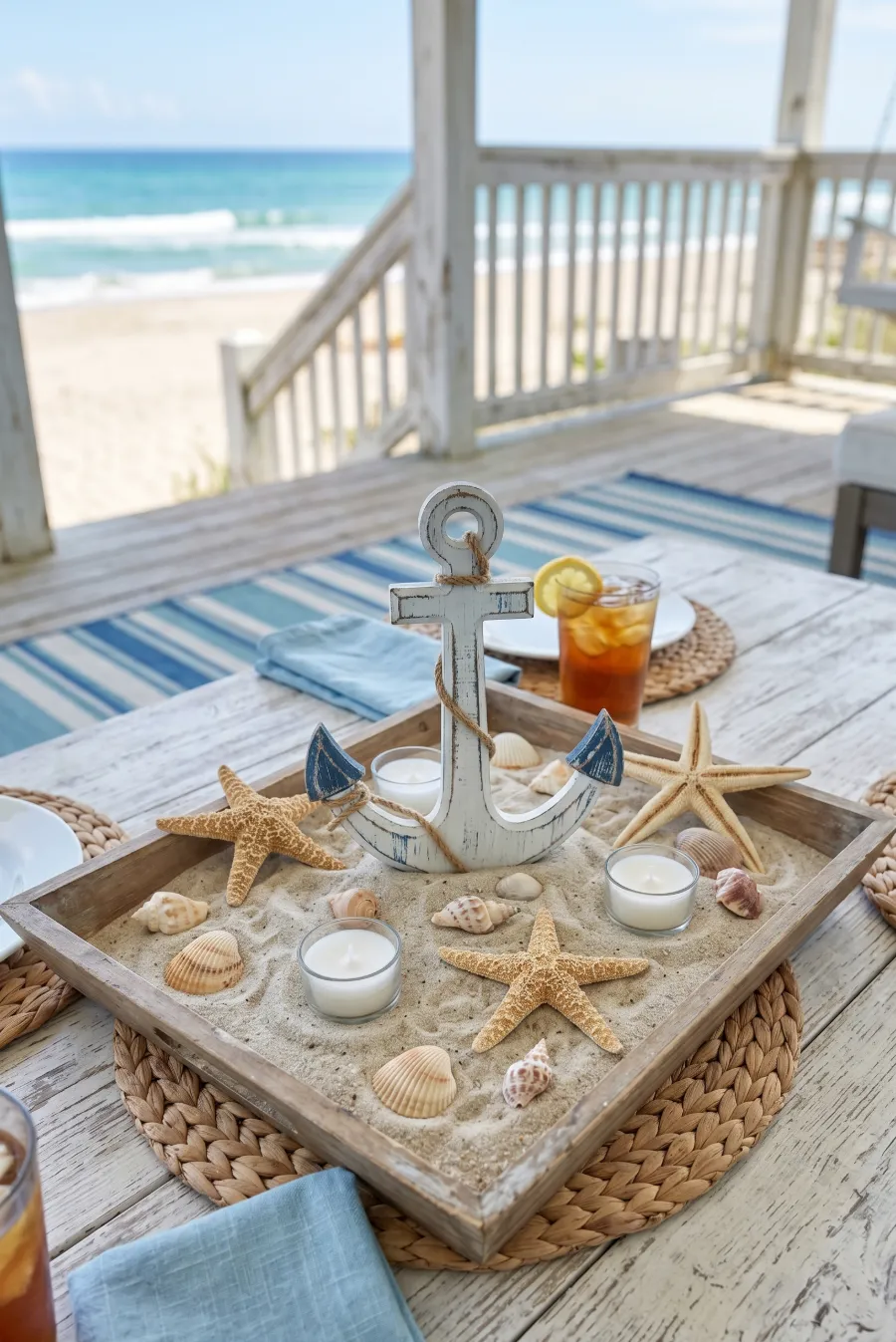 Anchor and Starfish Accent Table Decor