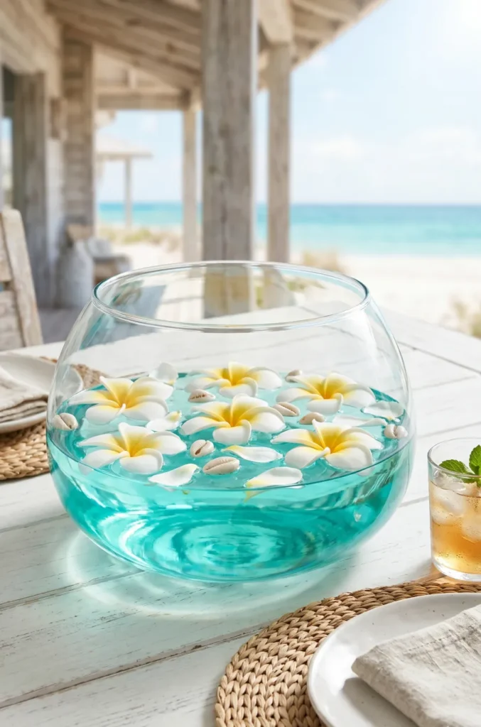 Aqua Blue Floating Flower Centerpieces