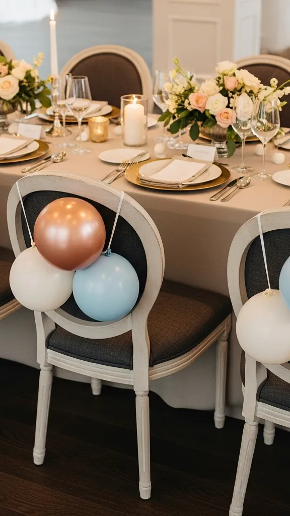 Balloon Bouquets on Chairs