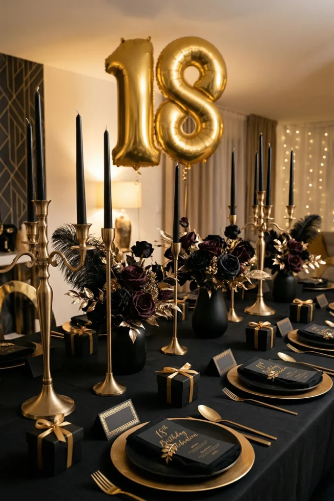 Black and Gold Glam Birthday Celebration