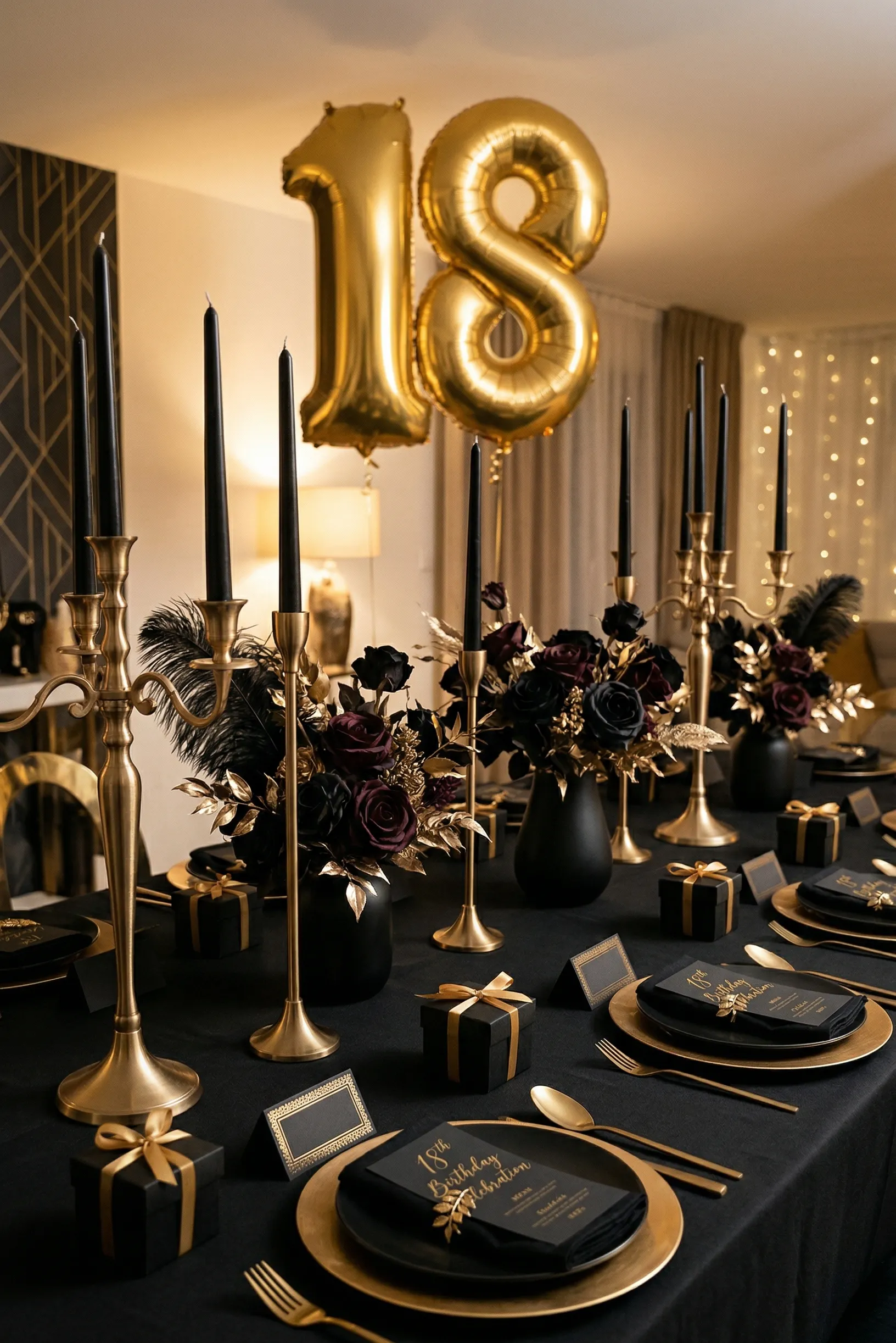 Black and Gold Glam Birthday Celebration