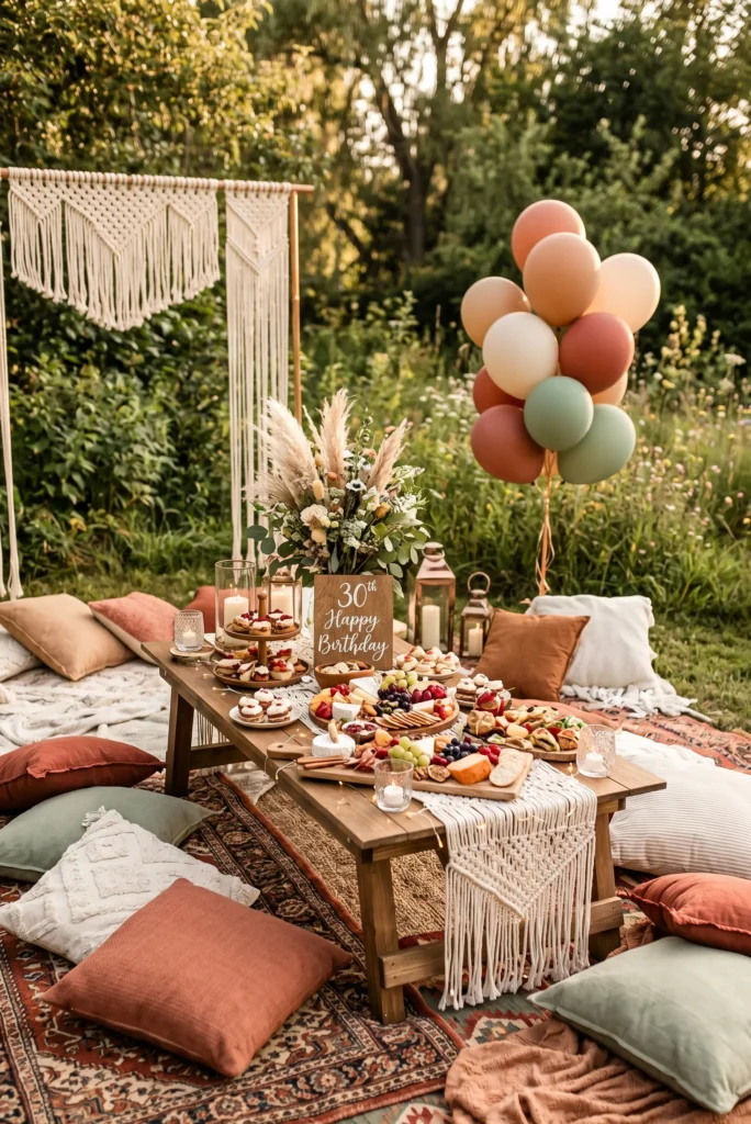 Boho Chic Picnic with Aesthetic Decor