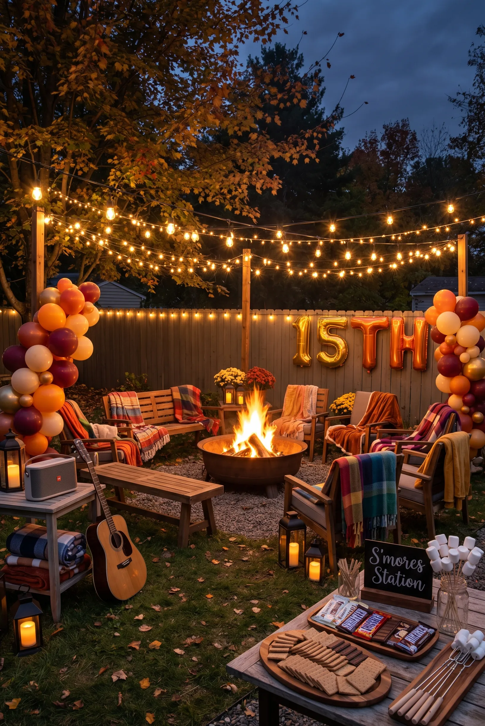 Bonfire Night Party with Music and Snacks