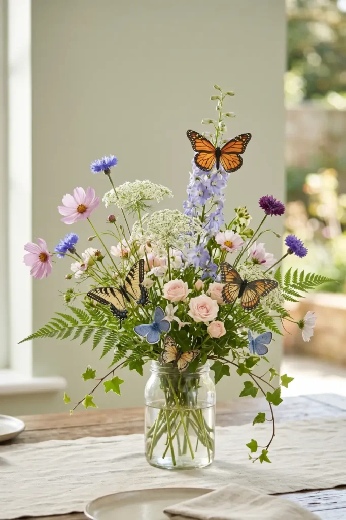 Butterfly and Floral Garden Centerpieces