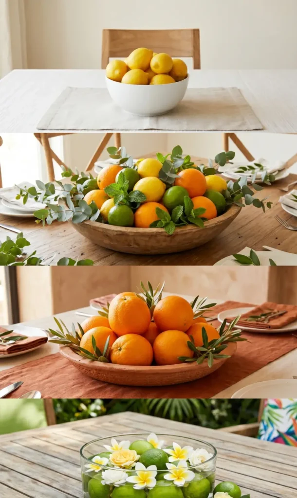 Citrus Fruit Bowl Centerpieces (Lemons, Oranges)