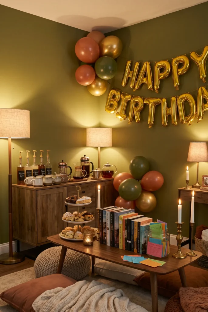 Cozy Book and Coffee Birthday Gathering