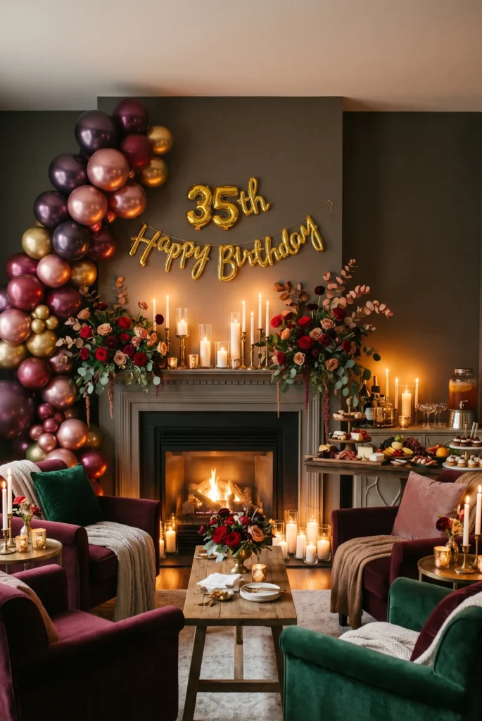 Cozy Fireplace Luxe Indoor Party