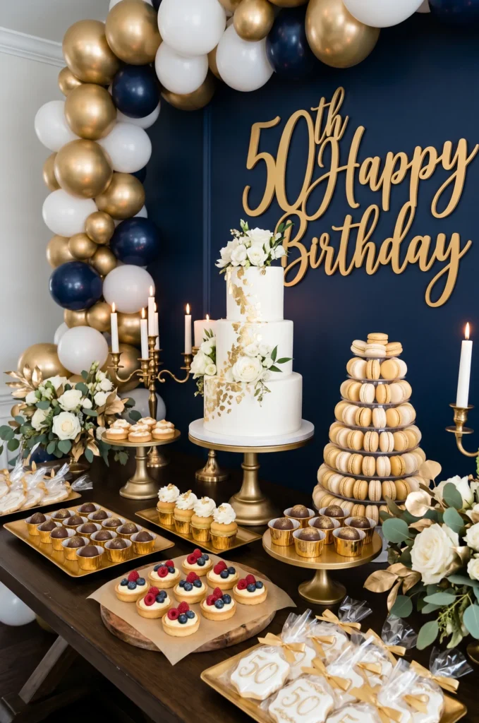 Dessert Bar with Gold & Elegant Decor