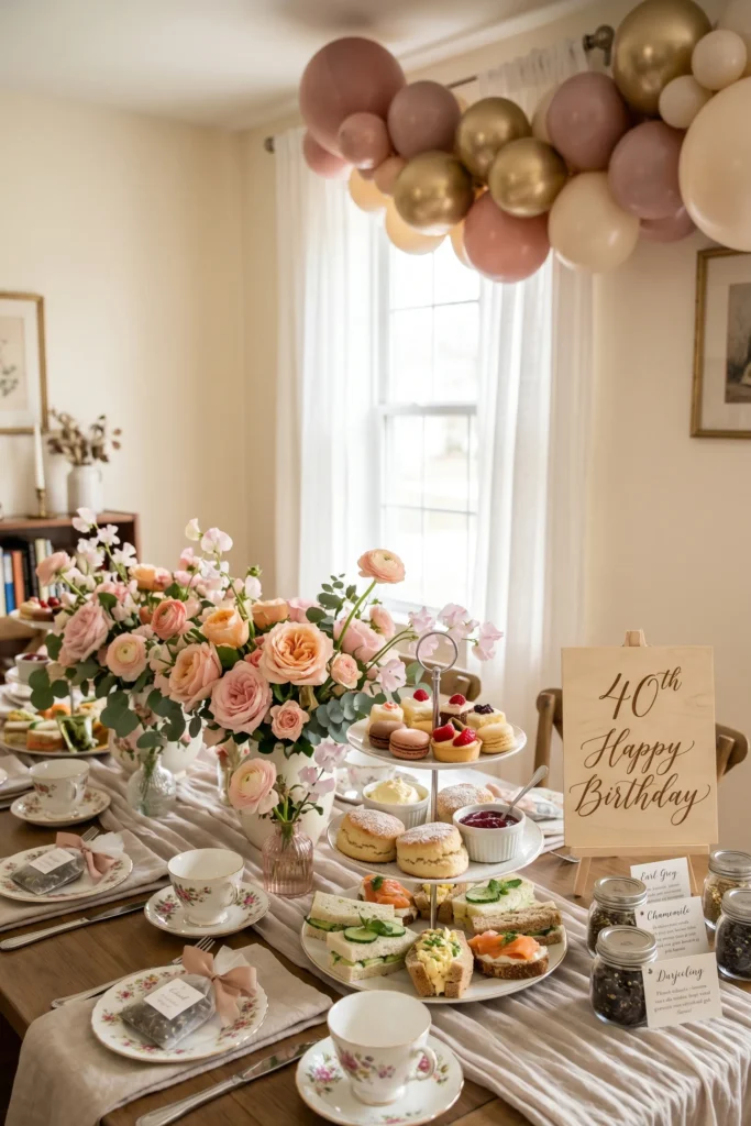 Elegant High Tea Party with Floral Setup
