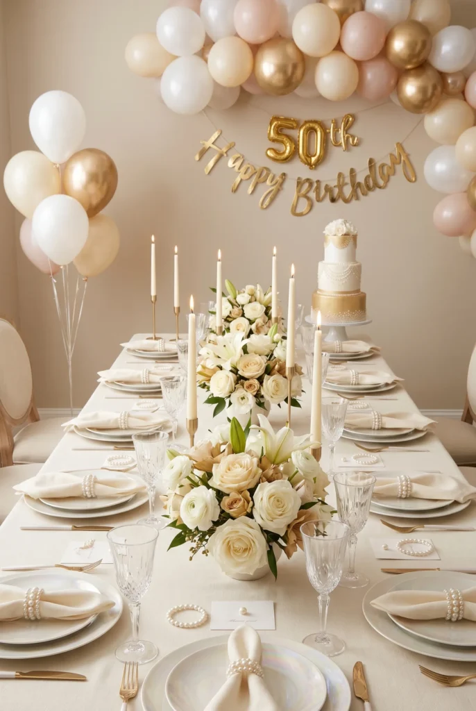 Elegant Pearl Themed Dinner Party