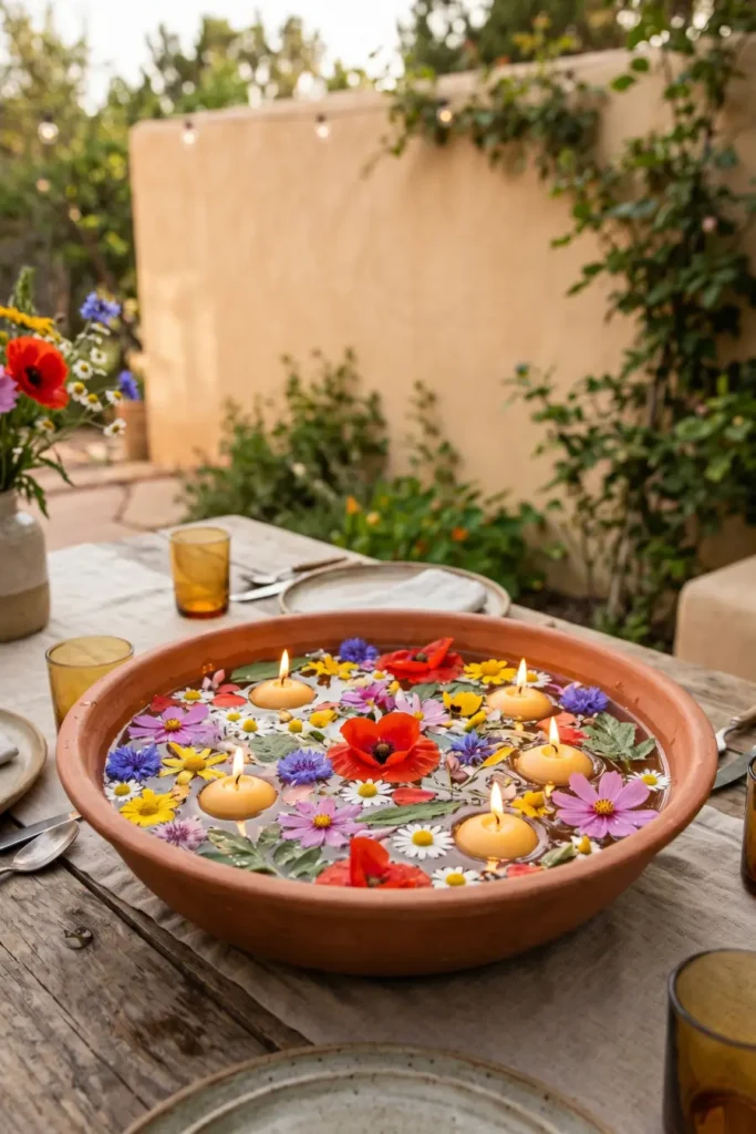 Floating Candle and Flower Bowl Centerpieces