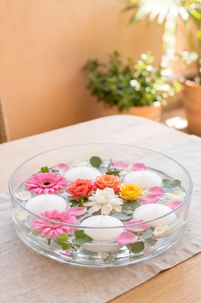 Floating Candle with Flower Bowls