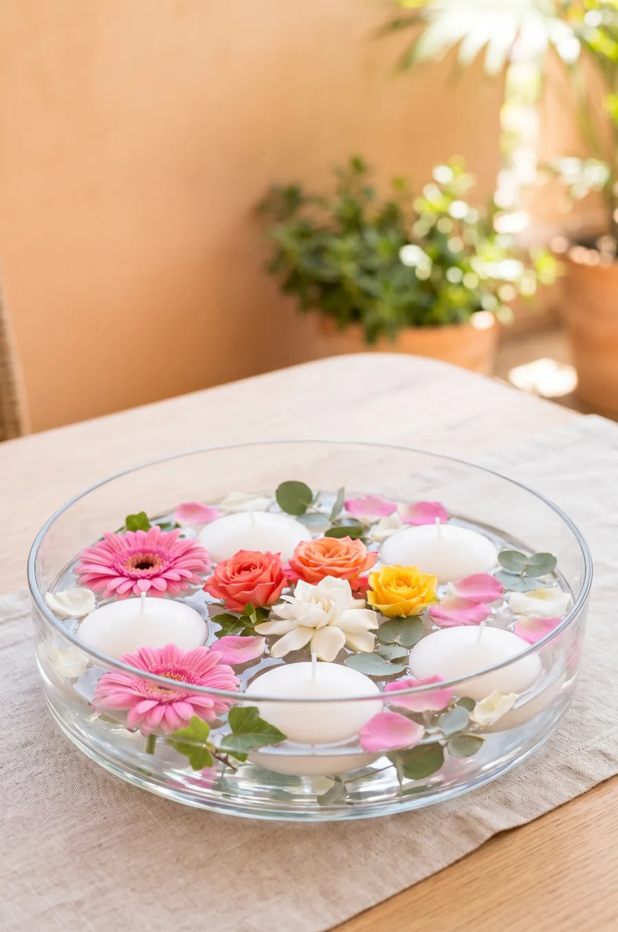 Floating Candle with Flower Bowls