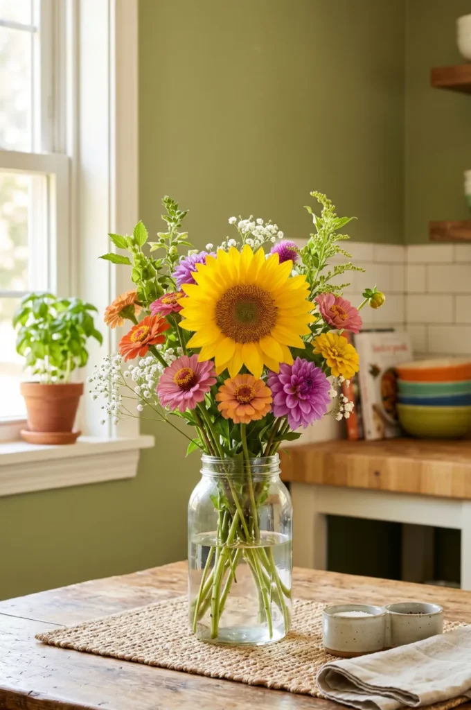 Fresh Flower Vase with Seasonal Blooms