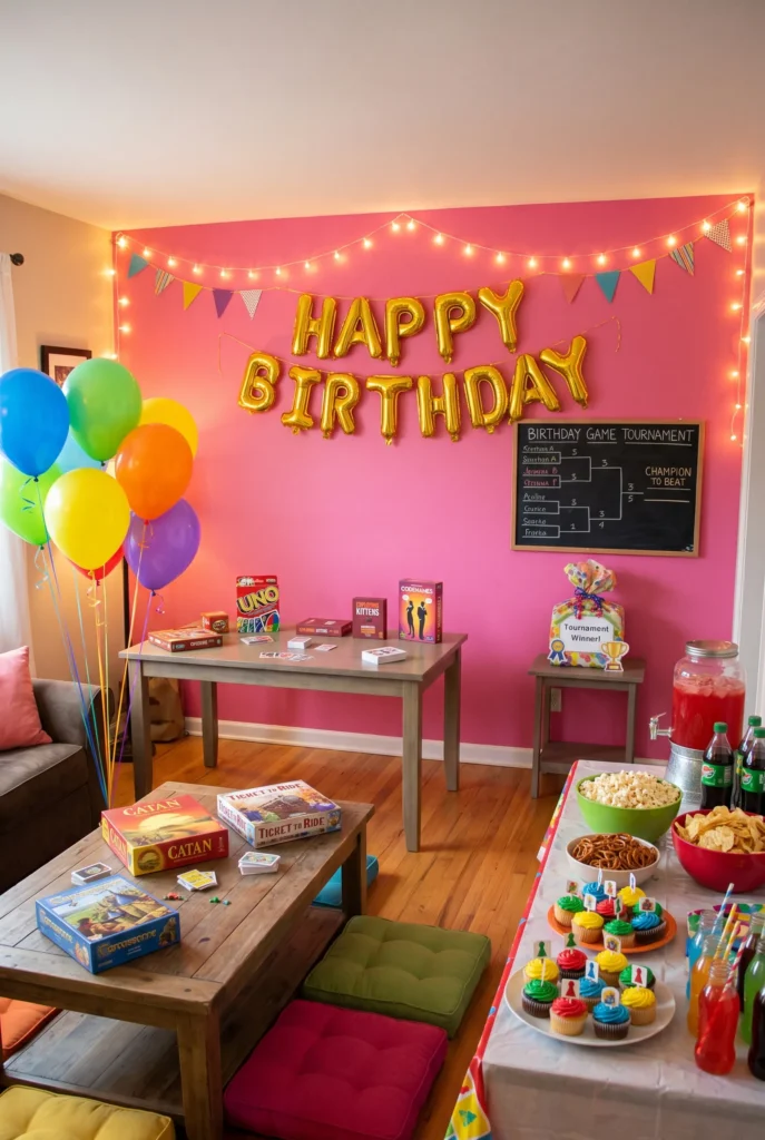 Game Night Party with Board Games or Cards