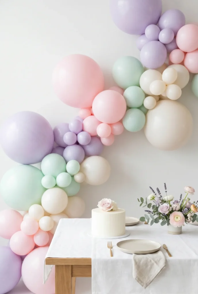 Minimalist Pastel Balloon Party