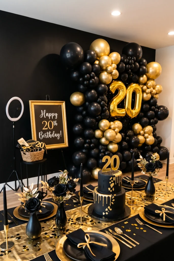 Glam Black and Gold Birthday Party