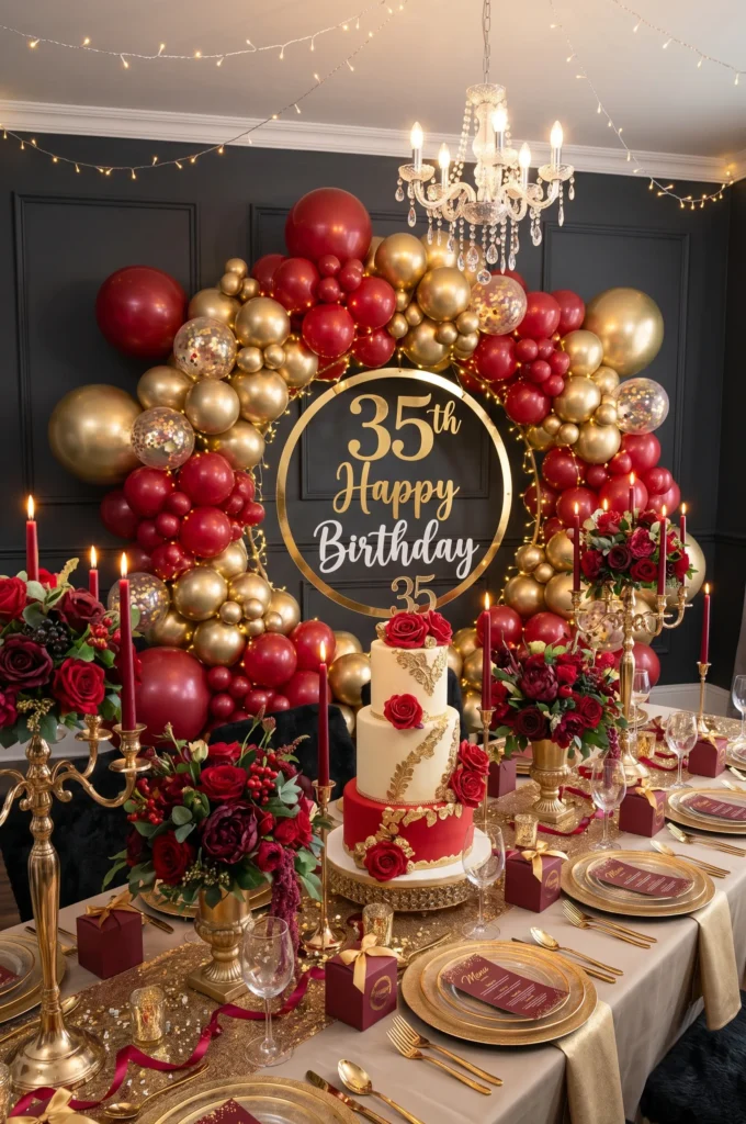 Glam Red and Gold Accent Party