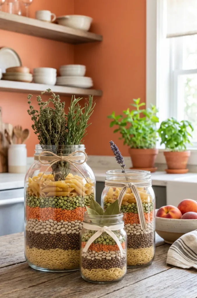 Glass Jar Filled with Pantry Staples
