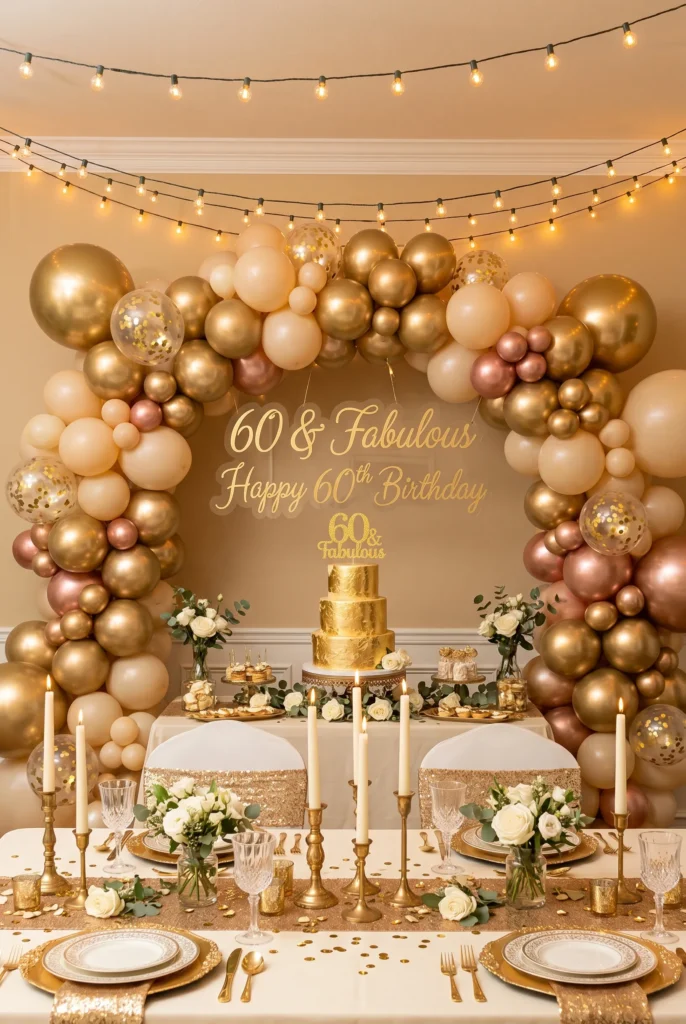 Golden "60 and Fabulous" Party