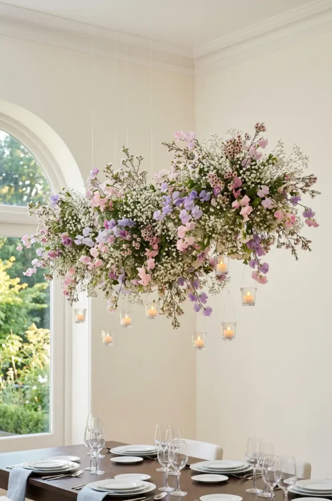 Hanging Floral Centerpiece Installations